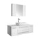 Fresca Lucera 48" White Wall Hung Vessel Sink Modern Bathroom Vanity w/ Medicine Cabinet FVN6148WH-VSL