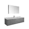 Fresca Lucera 60" Gray Wall Hung Single Undermount Sink Modern Bathroom Vanity w/ Medicine Cabinet FVN6160GR-UNS