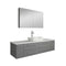 Fresca Lucera 60" Gray Wall Hung Single Vessel Sink Modern Bathroom Vanity w/ Medicine Cabinet FVN6160GR-VSL
