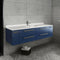 Fresca Lucera 60" Royal Blue Wall Hung Single Undermount Sink Modern Bathroom Vanity with Medicine Cabinet FVN6160RBL-UNS