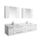 Fresca Lucera 72" White Wall Hung Double Undermount Sink Modern Bathroom Vanity w/ Medicine Cabinets FVN6172WH-UNS-D