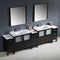 Fresca Torino 108" Espresso Modern Double Sink Bathroom Vanity with 3 Side Cabinets and Integrated Sinks FVN62-108ES-UNS