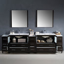 Fresca Torino 108" Espresso Modern Double Sink Bathroom Vanity with 3 Side Cabinets and Integrated Sinks FVN62-108ES-UNS