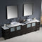 Fresca Torino 108" Espresso Modern Double Sink Bathroom Vanity with 3 Side Cabinets and Vessel Sinks FVN62-108ES-VSL