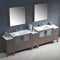 Fresca Torino 108" Gray Oak Modern Double Sink Bathroom Vanity with 3 Side Cabinets and Integrated Sinks FVN62-108GO-UNS