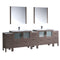 Fresca Torino 108" Gray Oak Modern Double Sink Bathroom Vanity w/ 3 Side Cabinets & Integrated Sinks FVN62-108GO-UNS