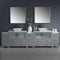 Fresca Torino 108" Gray Modern Double Sink Bathroom Vanity with 3 Side Cabinets and Vessel Sinks FVN62-108GR-VSL