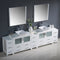 Fresca Torino 108" White Modern Double Sink Bathroom Vanity with 3 Side Cabinets and Vessel Sinks FVN62-108WH-VSL