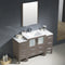 Fresca Torino 54" Gray Oak Modern Bathroom Vanity with 2 Side Cabinets and Integrated Sink FVN62-123012GO-UNS