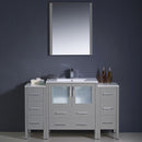 Fresca Torino 54" Gray Modern Bathroom Vanity with 2 Side Cabinets and Integrated Sink FVN62-123012GR-UNS