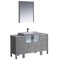 Fresca Torino 54" Gray Modern Bathroom Vanity w/ 2 Side Cabinets & Integrated Sink FVN62-123012GR-UNS