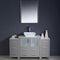 Fresca Torino 54" Gray Modern Bathroom Vanity with 2 Side Cabinets and Vessel Sink FVN62-123012GR-VSL