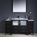 Fresca Torino 60" Espresso Modern Bathroom Vanity with 2 Side Cabinets and Integrated Sink FVN62-123612ES-UNS