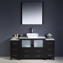 Fresca Torino 60" Espresso Modern Bathroom Vanity with 2 Side Cabinets and Vessel Sink FVN62-123612ES-VSL