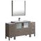 Fresca Torino 60" Gray Oak Modern Bathroom Vanity w/ 2 Side Cabinets & Integrated Sink FVN62-123612GO-UNS