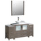 Fresca Torino 60" Gray Oak Modern Bathroom Vanity w/ 2 Side Cabinets & Vessel Sink FVN62-123612GO-VSL