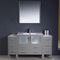 Fresca Torino 60" Gray Modern Bathroom Vanity with 2 Side Cabinets and Integrated Sink FVN62-123612GR-UNS