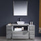 Fresca Torino 60" Gray Modern Bathroom Vanity with 2 Side Cabinets and Vessel Sink FVN62-123612GR-VSL