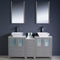 Fresca Torino 60" Gray Modern Double Sink Bathroom Vanity with Side Cabinet and Vessel Sinks FVN62-241224GR-VSL