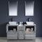 Fresca Torino 60" Gray Modern Double Sink Bathroom Vanity with Side Cabinet and Vessel Sinks FVN62-241224GR-VSL