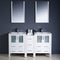 Fresca Torino 60" White Modern Double Sink Bathroom Vanity with Side Cabinet and Integrated Sinks FVN62-241224WH-UNS