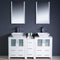 Fresca Torino 60" White Modern Double Sink Bathroom Vanity with Side Cabinet and Vessel Sinks FVN62-241224WH-VSL