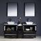 Fresca Torino 72" Espresso Modern Double Sink Bathroom Vanity with Side Cabinet and Vessel Sinks FVN62-301230ES-VSL