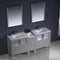 Fresca Torino 72" Gray Modern Double Sink Bathroom Vanity with Side Cabinet and Integrated Sinks FVN62-301230GR-UNS