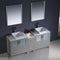 Fresca Torino 72" Gray Modern Double Sink Bathroom Vanity with Side Cabinet and Vessel Sinks FVN62-301230GR-VSL