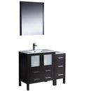 Fresca Torino 42" Espresso Modern Bathroom Vanity w/ Side Cabinet & Integrated Sink FVN62-3012ES-UNS