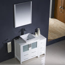 Fresca Torino 42" White Modern Bathroom Vanity with Side Cabinet and Vessel Sink FVN62-3012WH-VSL