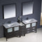 Fresca Torino 84" Espresso Modern Double Sink Bathroom Vanity with Side Cabinet and Integrated Sinks FVN62-361236ES-UNS