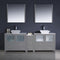 Fresca Torino 84" Gray Modern Double Sink Bathroom Vanity with Side Cabinet and Vessel Sinks FVN62-361236GR-VSL