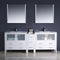 Fresca Torino 84" White Modern Double Sink Bathroom Vanity with Side Cabinet and Integrated Sinks FVN62-361236WH-UNS