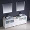 Fresca Torino 84" White Modern Double Sink Bathroom Vanity with Side Cabinet and Vessel Sinks FVN62-361236WH-VSL