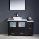 Fresca Torino 48" Espresso Modern Bathroom Vanity with Side Cabinet and Vessel Sink FVN62-3612ES-VSL