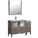 Fresca Torino 48" Gray Oak Modern Bathroom Vanity w/ Side Cabinet & Integrated Sink FVN62-3612GO-UNS