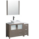 Fresca Torino 48" Gray Oak Modern Bathroom Vanity w/ Side Cabinet & Vessel Sink FVN62-3612GO-VSL