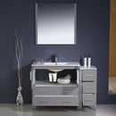 Fresca Torino 48" Gray Modern Bathroom Vanity with Side Cabinet and Integrated Sink FVN62-3612GR-UNS