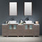 Fresca Torino 84" Gray Oak Modern Double Sink Bathroom Vanity with 3 Side Cabinets and Vessel Sinks FVN62-72GO-VSL
