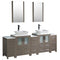 Fresca Torino 84" Gray Oak Modern Double Sink Bathroom Vanity w/ 3 Side Cabinets & Vessel Sinks FVN62-72GO-VSL