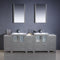 Fresca Torino 84" Gray Modern Double Sink Bathroom Vanity with 3 Side Cabinets and Integrated Sinks FVN62-72GR-UNS