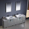 Fresca Torino 84" Gray Modern Double Sink Bathroom Vanity with 3 Side Cabinets and Integrated Sinks FVN62-72GR-UNS