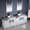 Fresca Torino 84" White Modern Double Sink Bathroom Vanity with 3 Side Cabinets and Vessel Sinks FVN62-72WH-VSL