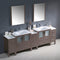 Fresca Torino 96" Gray Oak Modern Double Sink Bathroom Vanity with 3 Side Cabinets and Integrated Sinks FVN62-96GO-UNS
