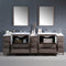 Fresca Torino 96" Gray Oak Modern Double Sink Bathroom Vanity with 3 Side Cabinets and Integrated Sinks FVN62-96GO-UNS