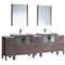 Fresca Torino 96" Gray Oak Modern Double Sink Bathroom Vanity w/ 3 Side Cabinets & Integrated Sinks FVN62-96GO-UNS
