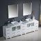 Fresca Torino 96" White Modern Double Sink Bathroom Vanity with 3 Side Cabinets and Vessel Sinks FVN62-96WH-VSL