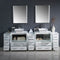 Fresca Torino 96" White Modern Double Sink Bathroom Vanity with 3 Side Cabinets and Vessel Sinks FVN62-96WH-VSL