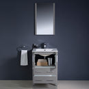 Fresca Torino 24" Gray Modern Bathroom Vanity with Integrated Sink FVN6224GR-UNS